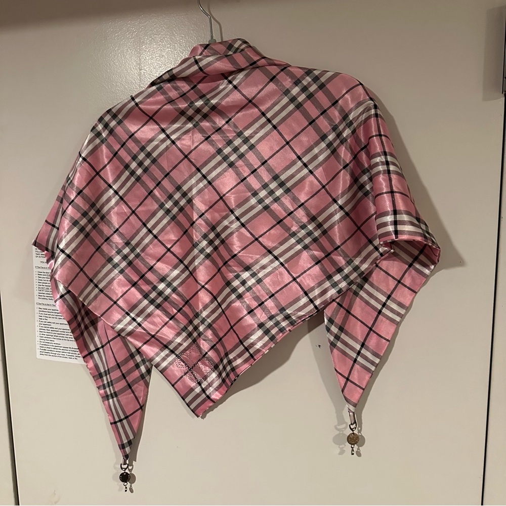 Flokin Pink Y2K Scarf in Burberry Plaid Pattern